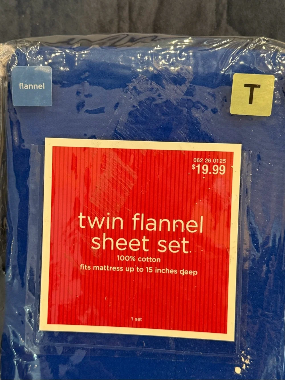 Twin Flannel Sheet Set in Deep Blue